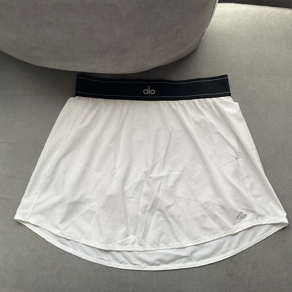 Alo Yoga Match Point Tennis Skirt White L